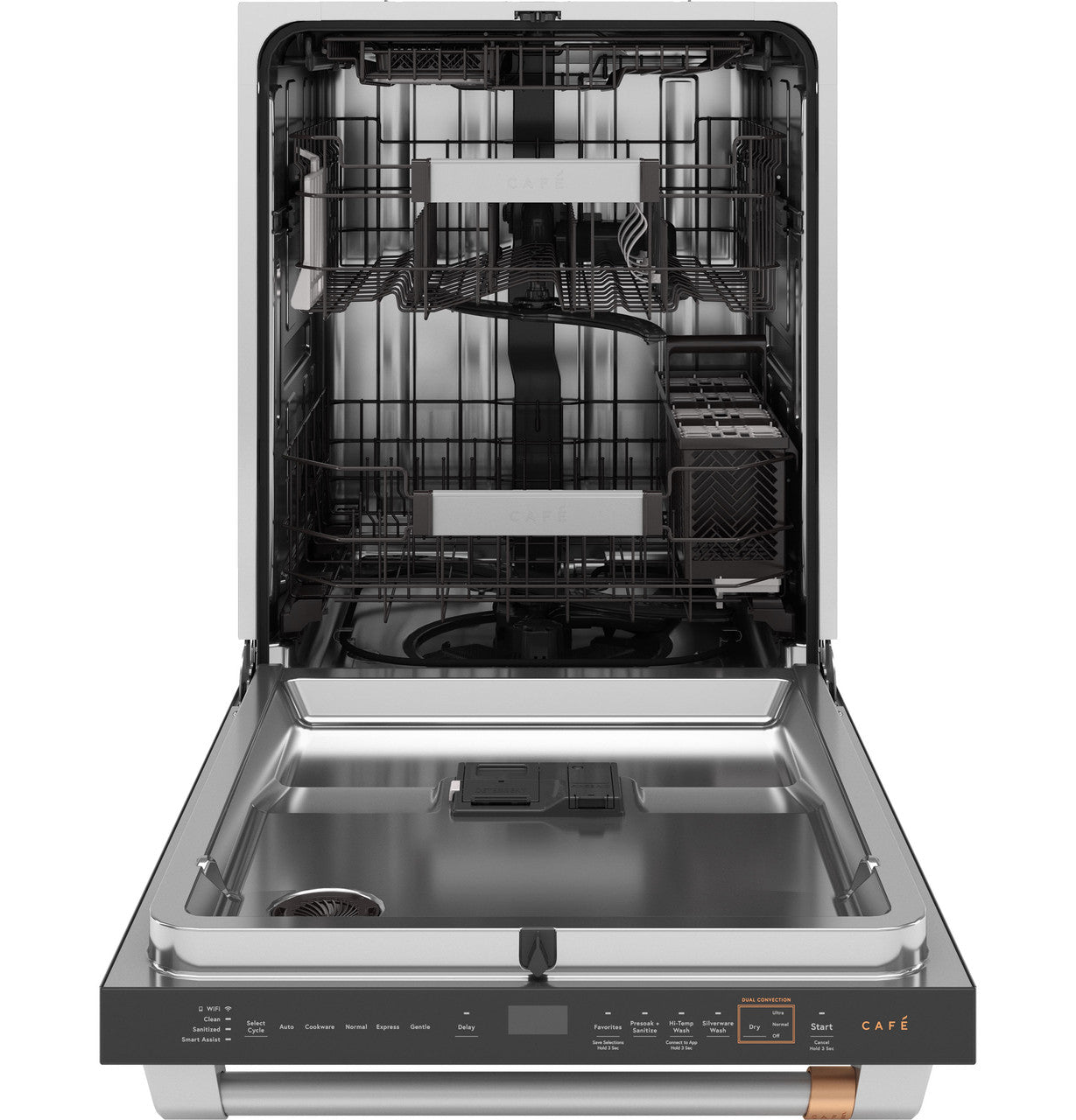 CAFÉ™ CustomFit ENERGY STAR Stainless Interior Smart Dishwasher with Ultra Wash Top Rack and Dual Convection Ultra Dry, LED Lights, 39 dBA