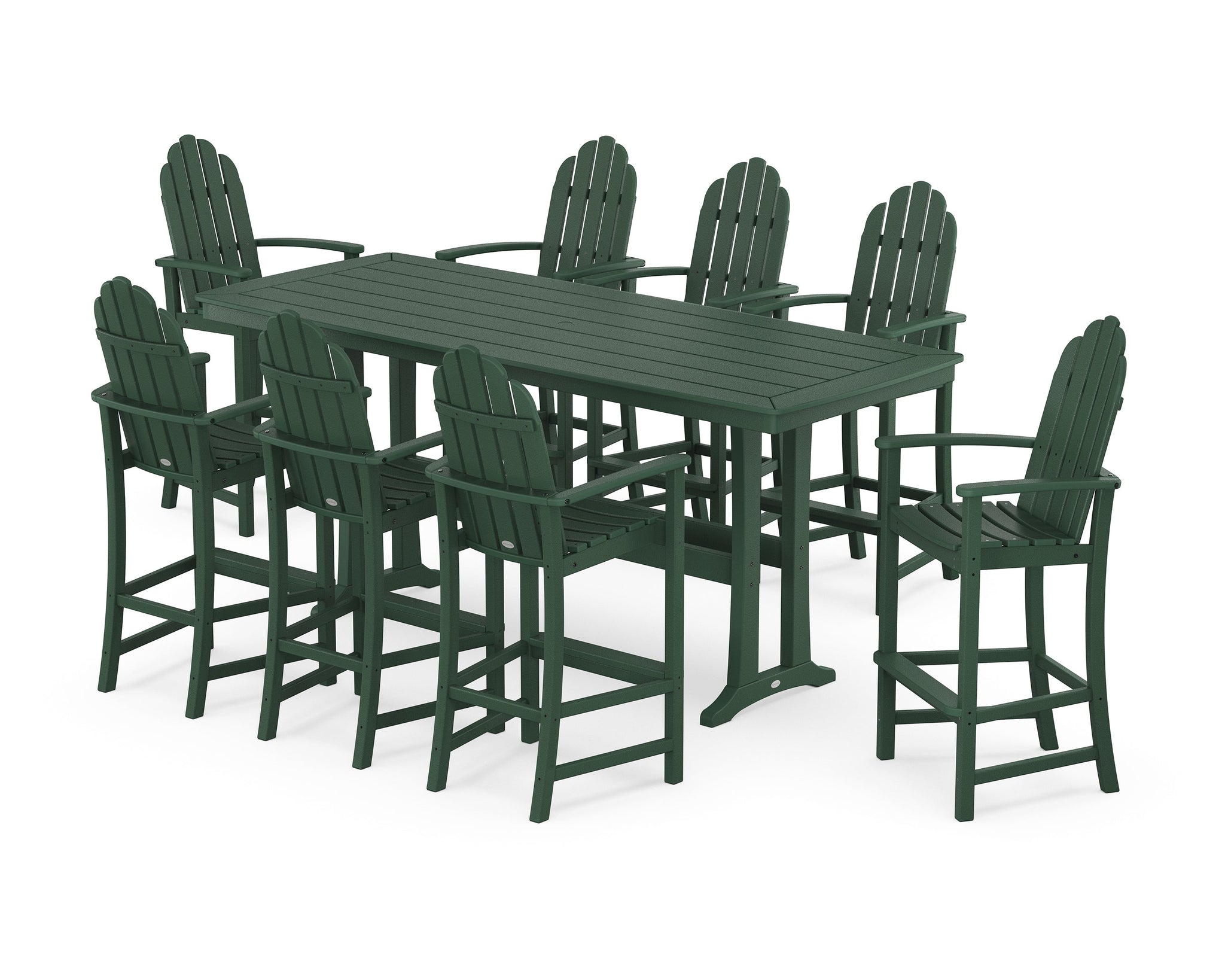 Classic Adirondack 9-Piece Bar Set with Trestle Legs