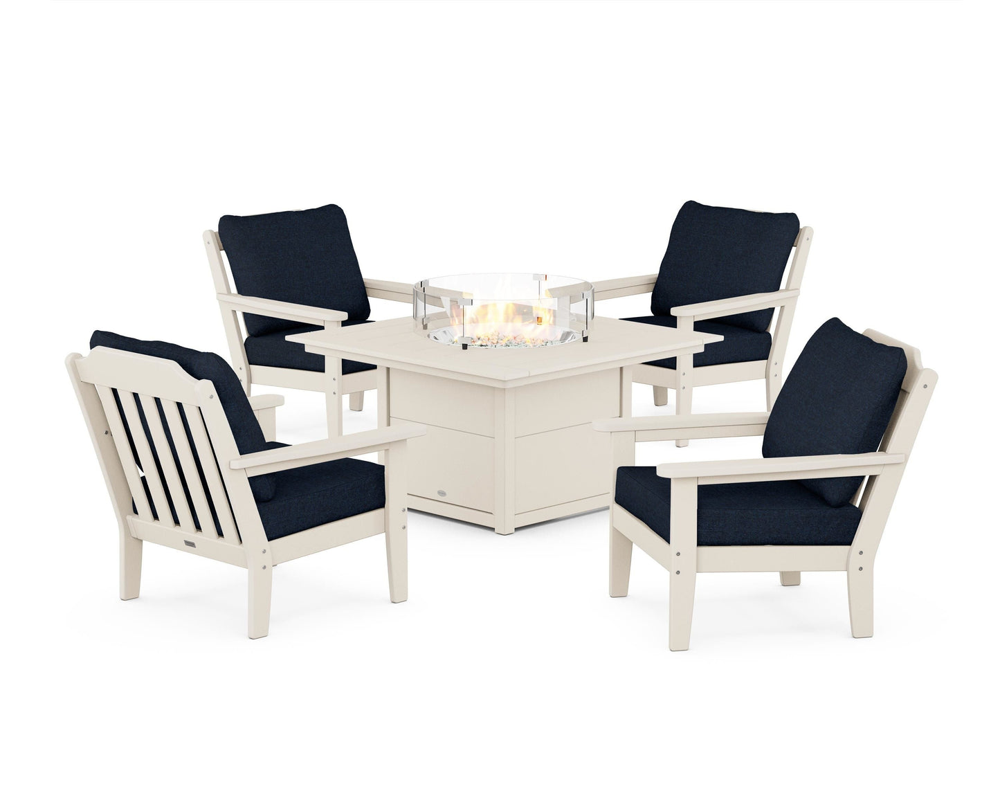 Cottage 5-Piece Deep Seating Set with Fire Pit Table