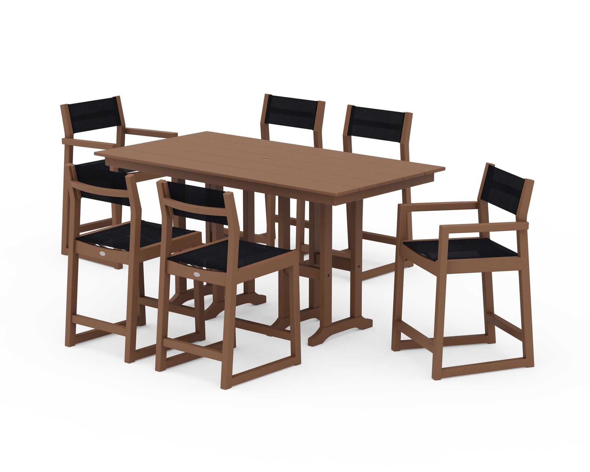 EDGE Sling 7-Piece Farmhouse Counter Set with Trestle Legs
