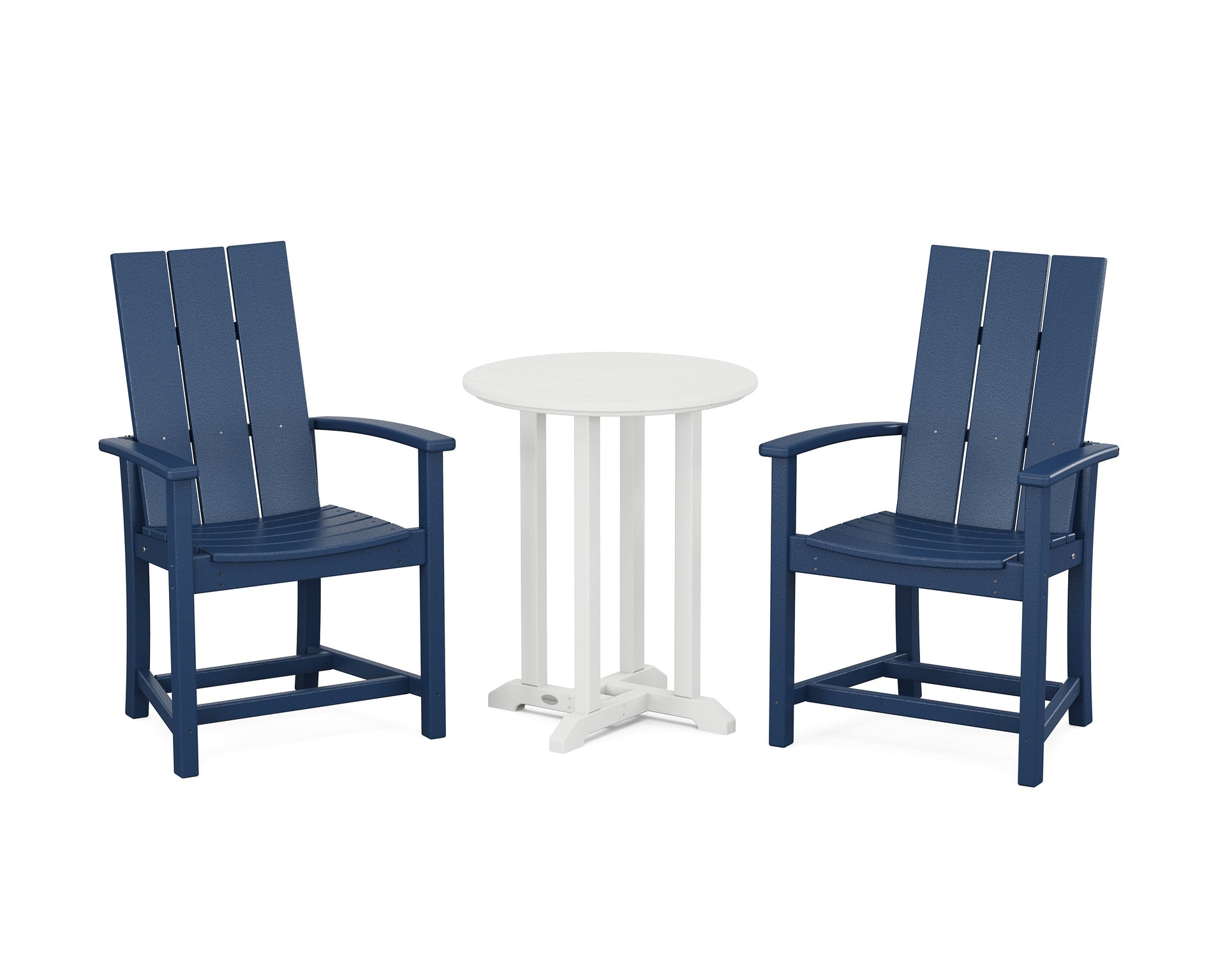 Modern Adirondack 3-Piece Round Farmhouse Bistro Dining Set