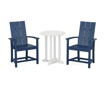 Modern Adirondack 3-Piece Round Farmhouse Bistro Dining Set