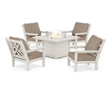 Chippendale 5-Piece Deep Seating Set with Fire Pit Table