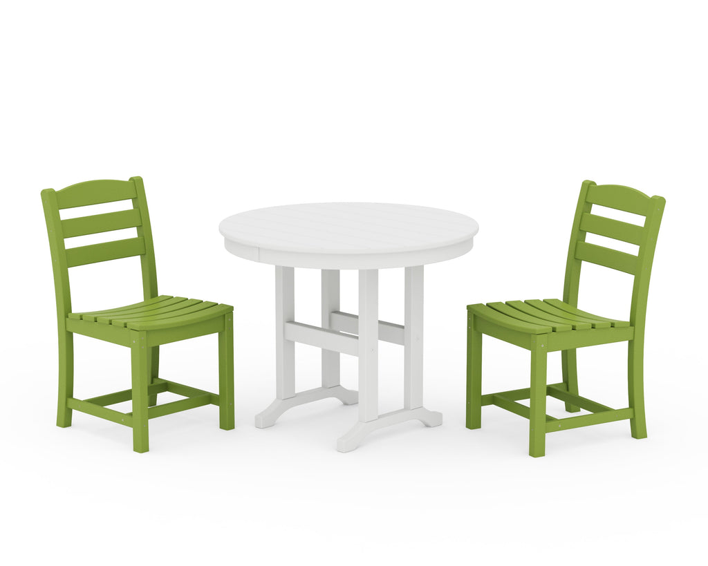 La Casa Café Side Chair 3-Piece Round Dining Set