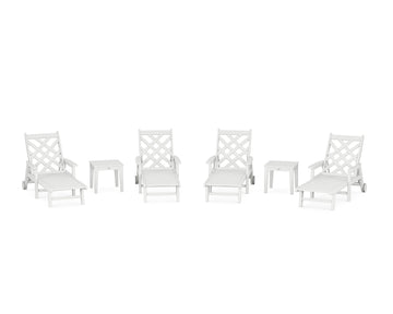 Wovendale 6-Piece Chaise Set with Arms and Wheels