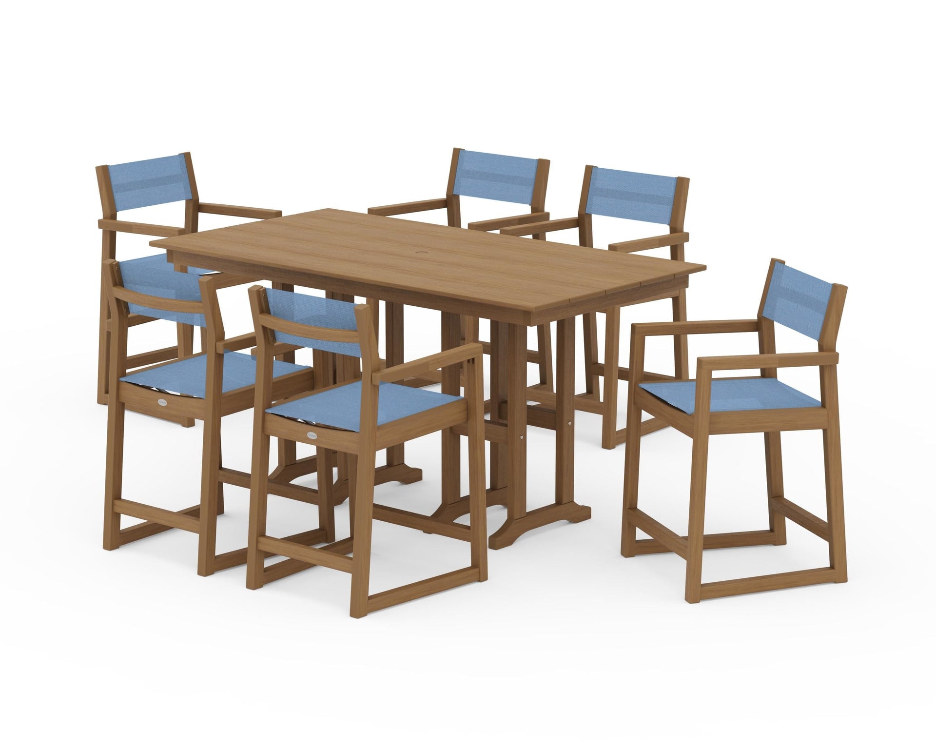 EDGE Sling Arm Chair 7-Piece Farmhouse Counter Set