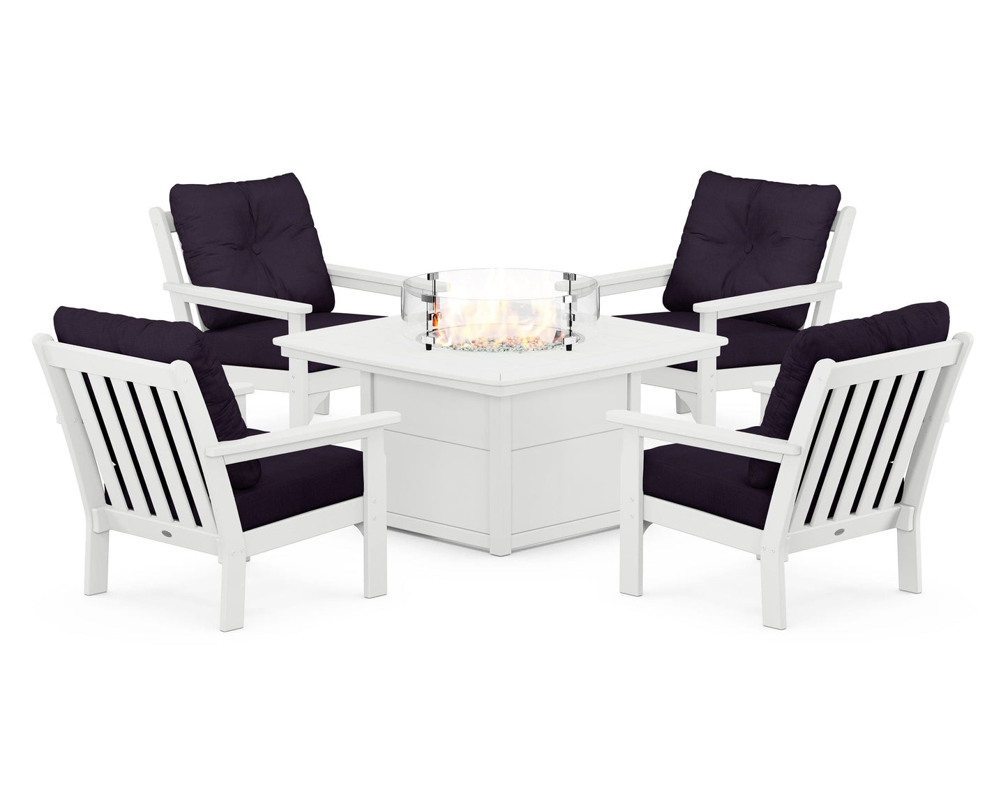 Vineyard 5-Piece Conversation Set with Fire Pit Table