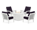Vineyard 5-Piece Conversation Set with Fire Pit Table