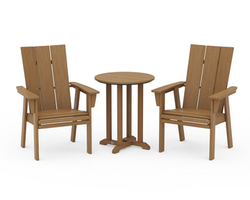 Modern Curveback Adirondack 3-Piece Round Bistro Dining Set