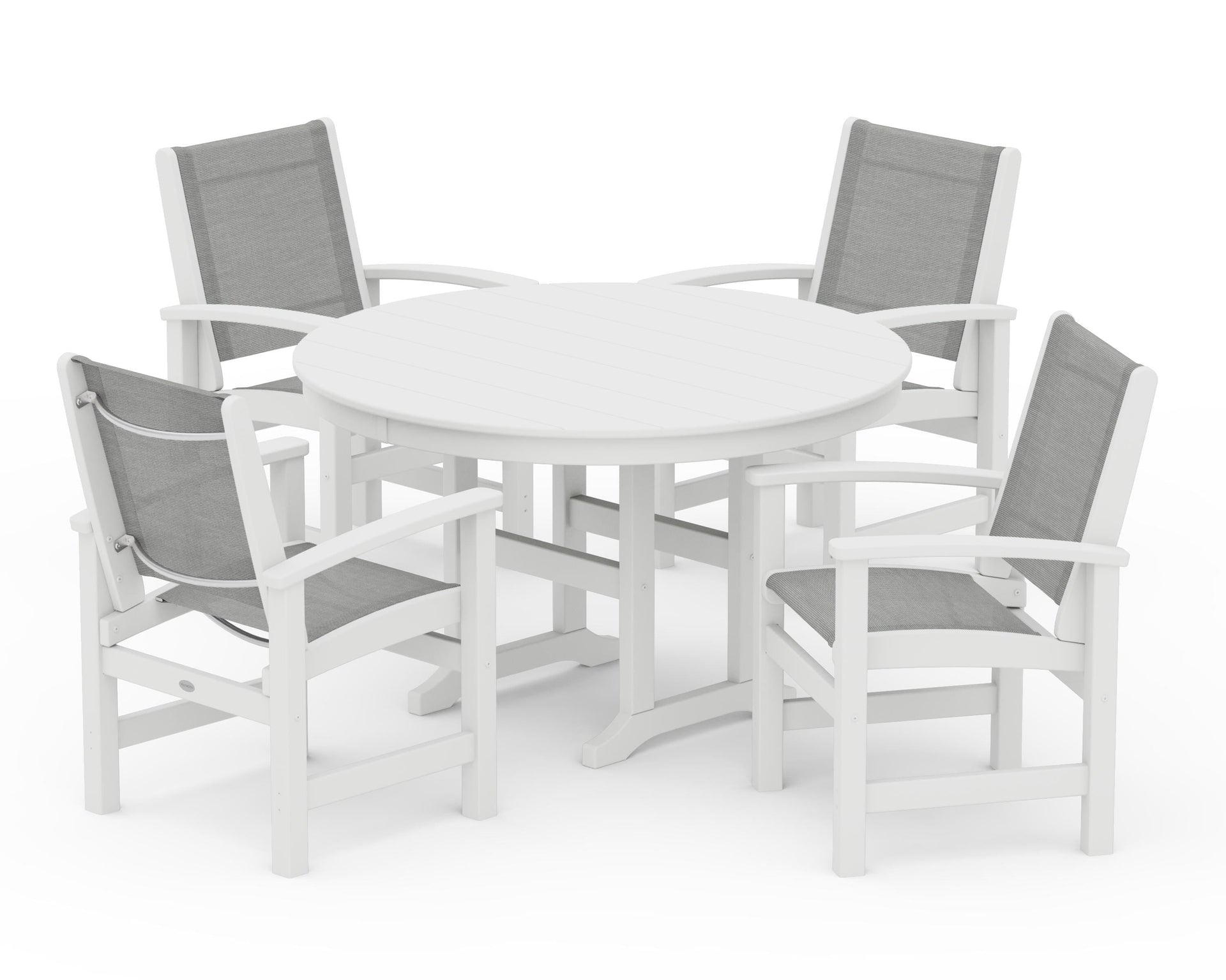 Coastal 5-Piece Round Farmhouse Dining Set