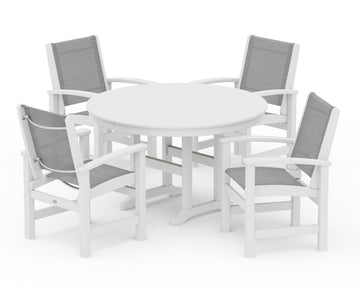Coastal 5-Piece Round Farmhouse Dining Set