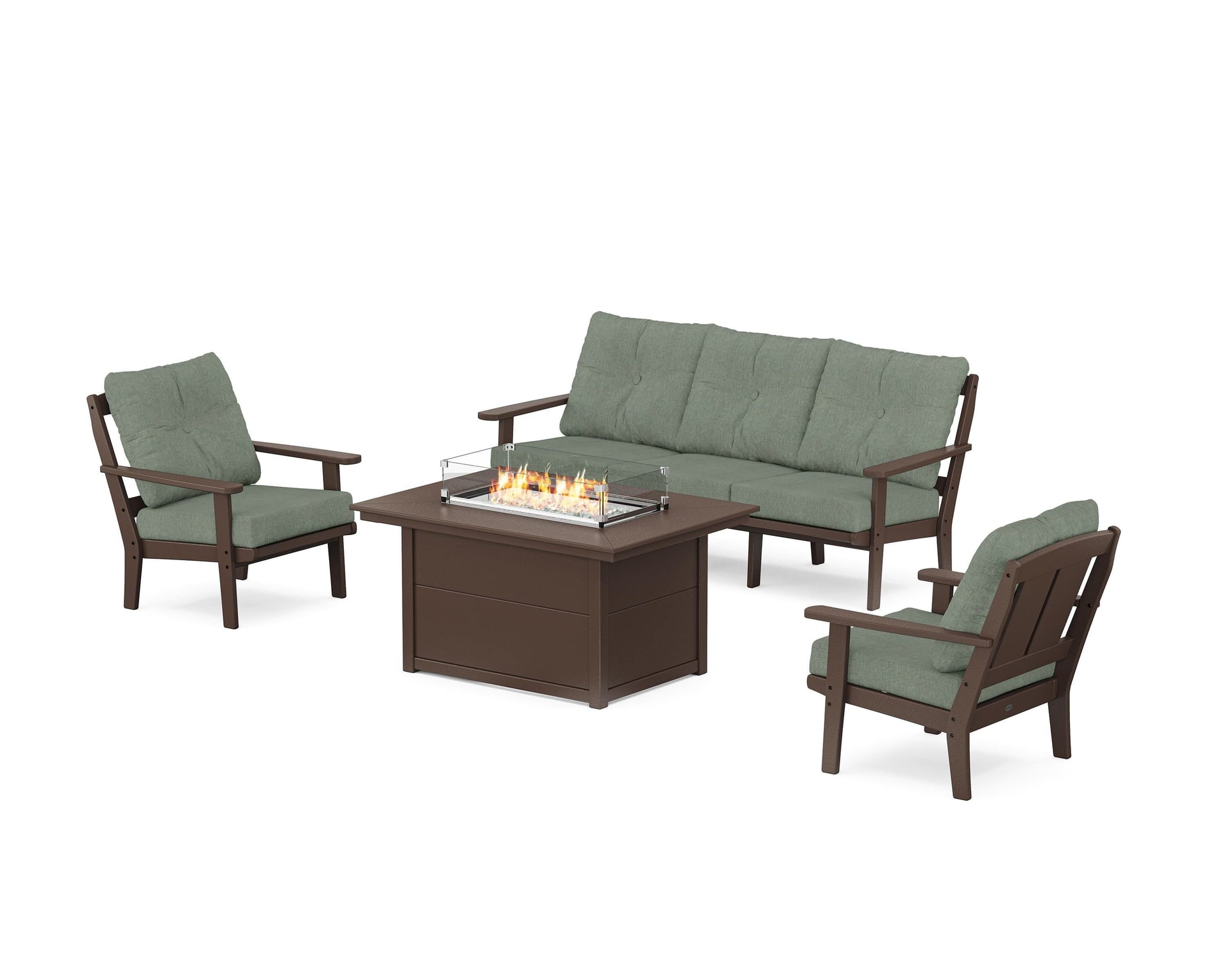 Mission Deep Seating Fire Pit Table Set