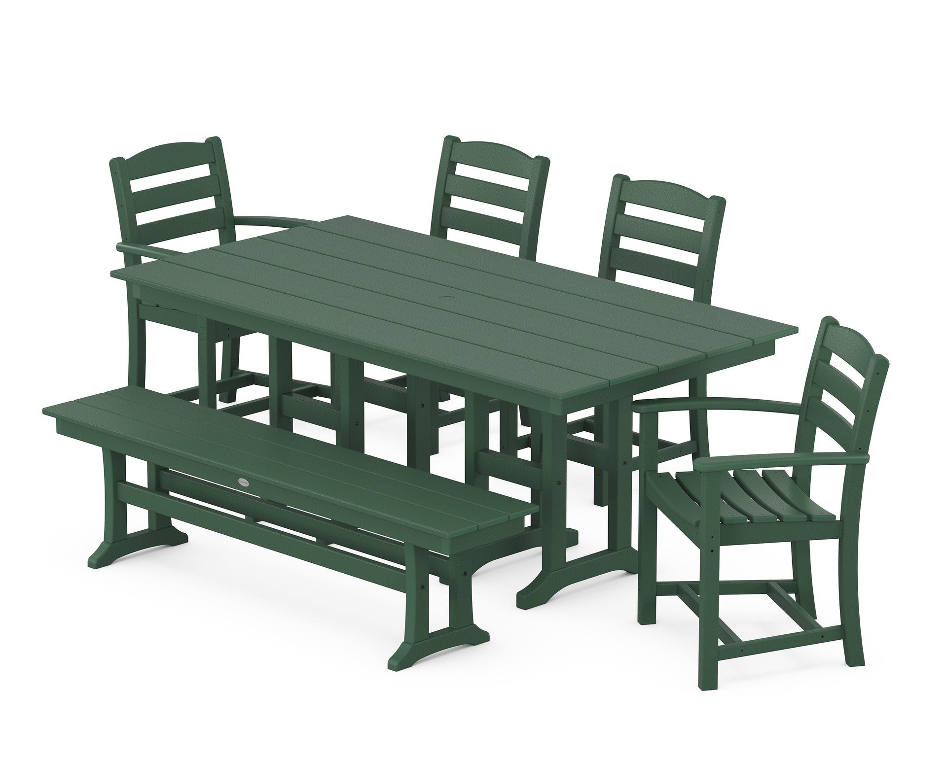 La Casa Café 6-Piece Farmhouse Dining Set with Bench