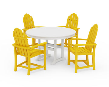 Classic Adirondack 5-Piece Round Farmhouse Dining Set