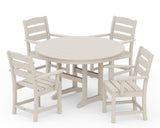 Lakeside 5-Piece Round Farmhouse Dining Set