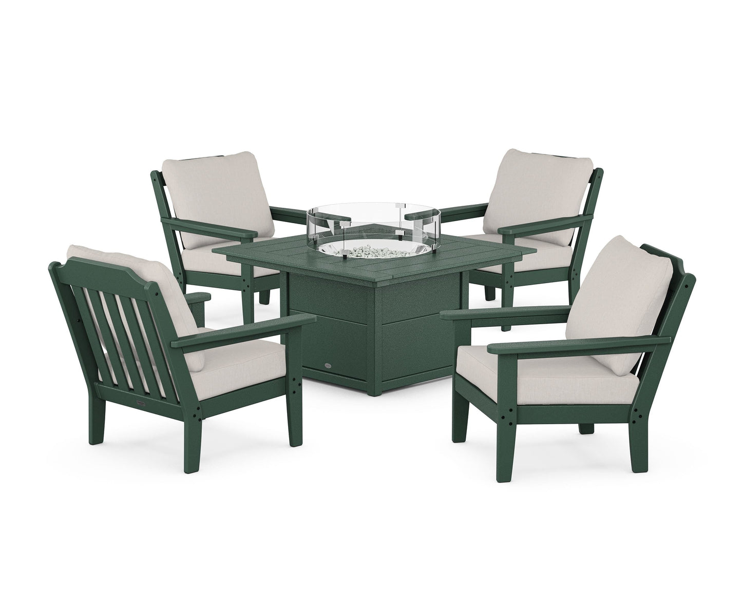 Cottage 5-Piece Deep Seating Set with Fire Pit Table