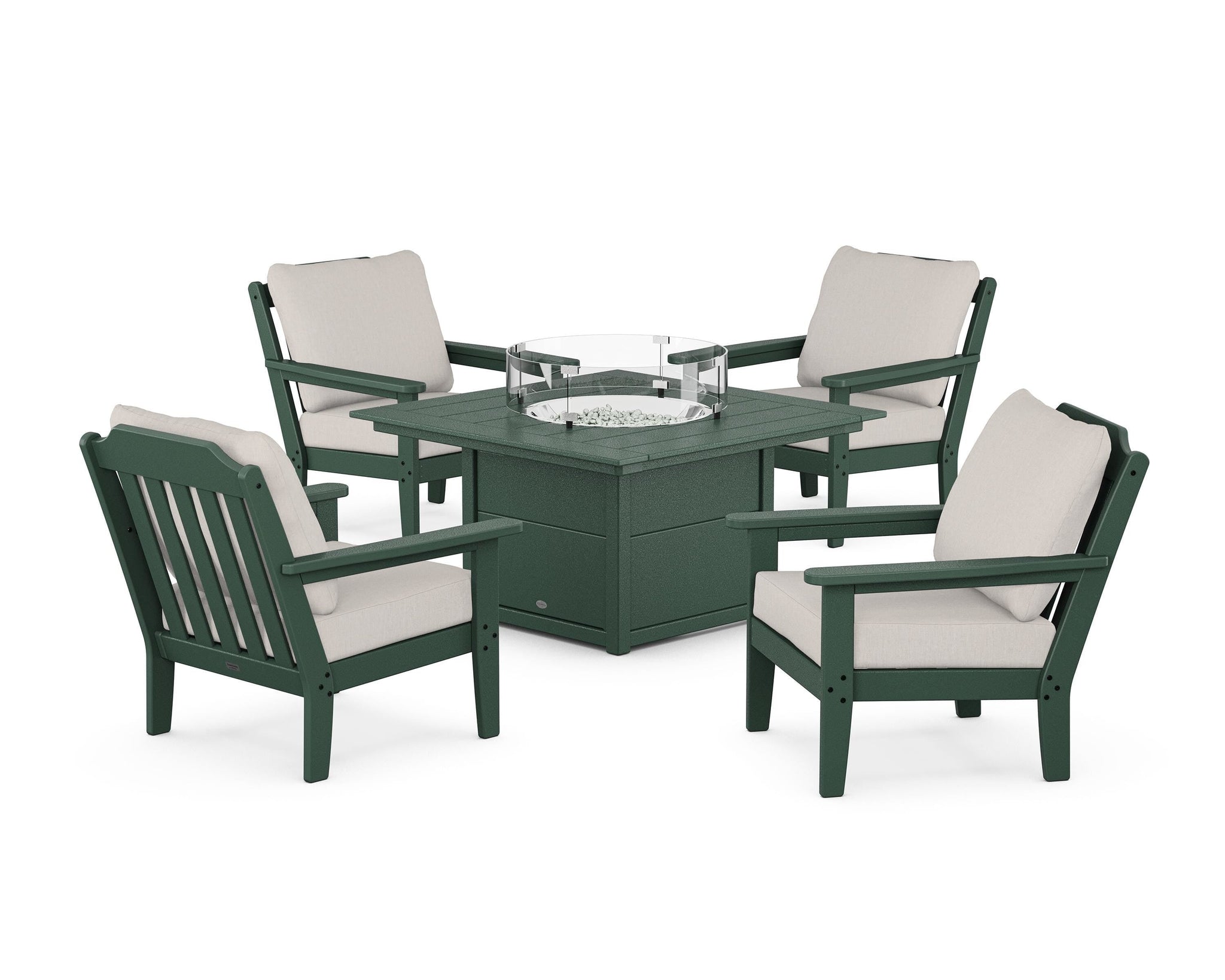 Cottage 5-Piece Deep Seating Set with Fire Pit Table