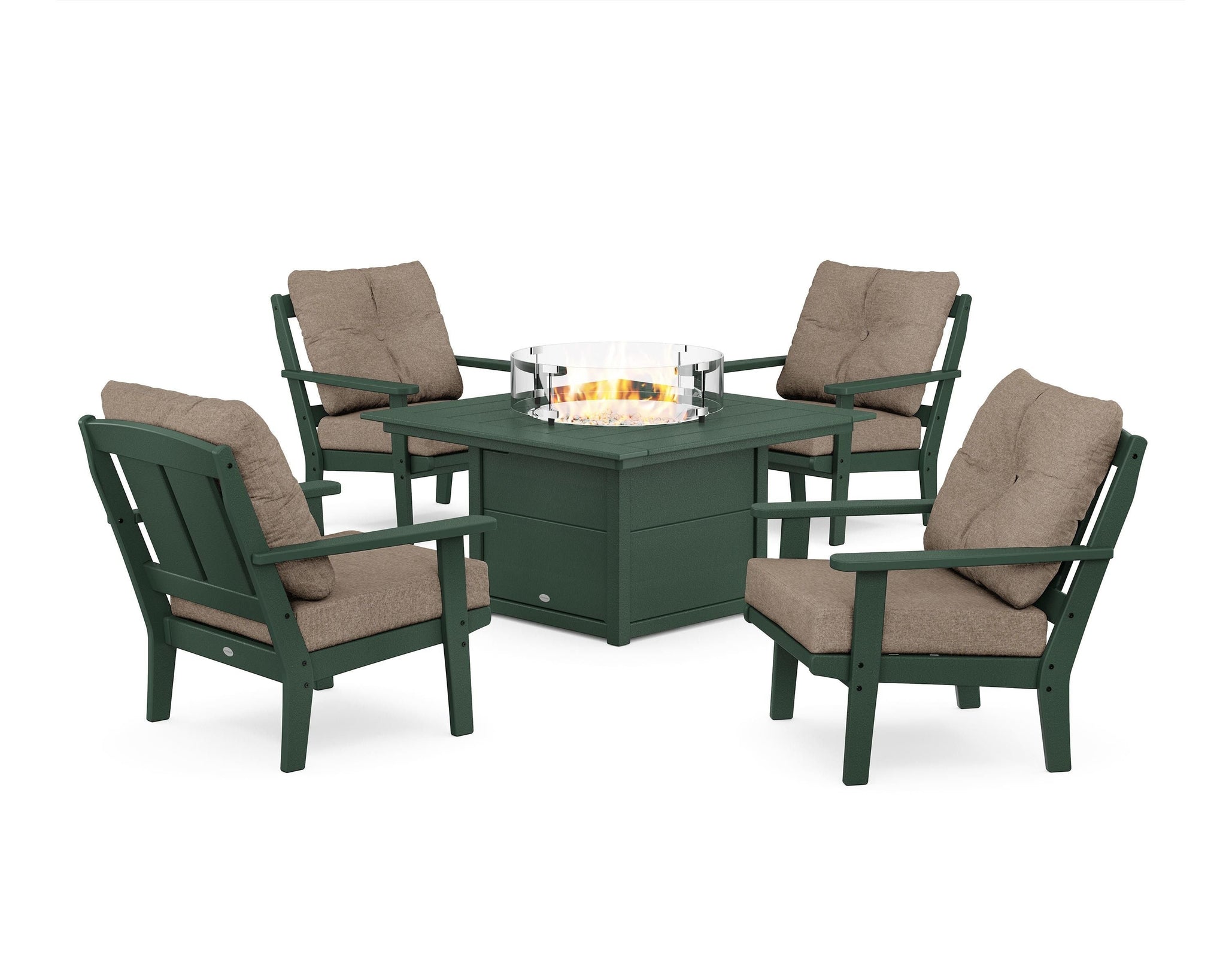 Mission 5-Piece Deep Seating Set with Fire Pit Table