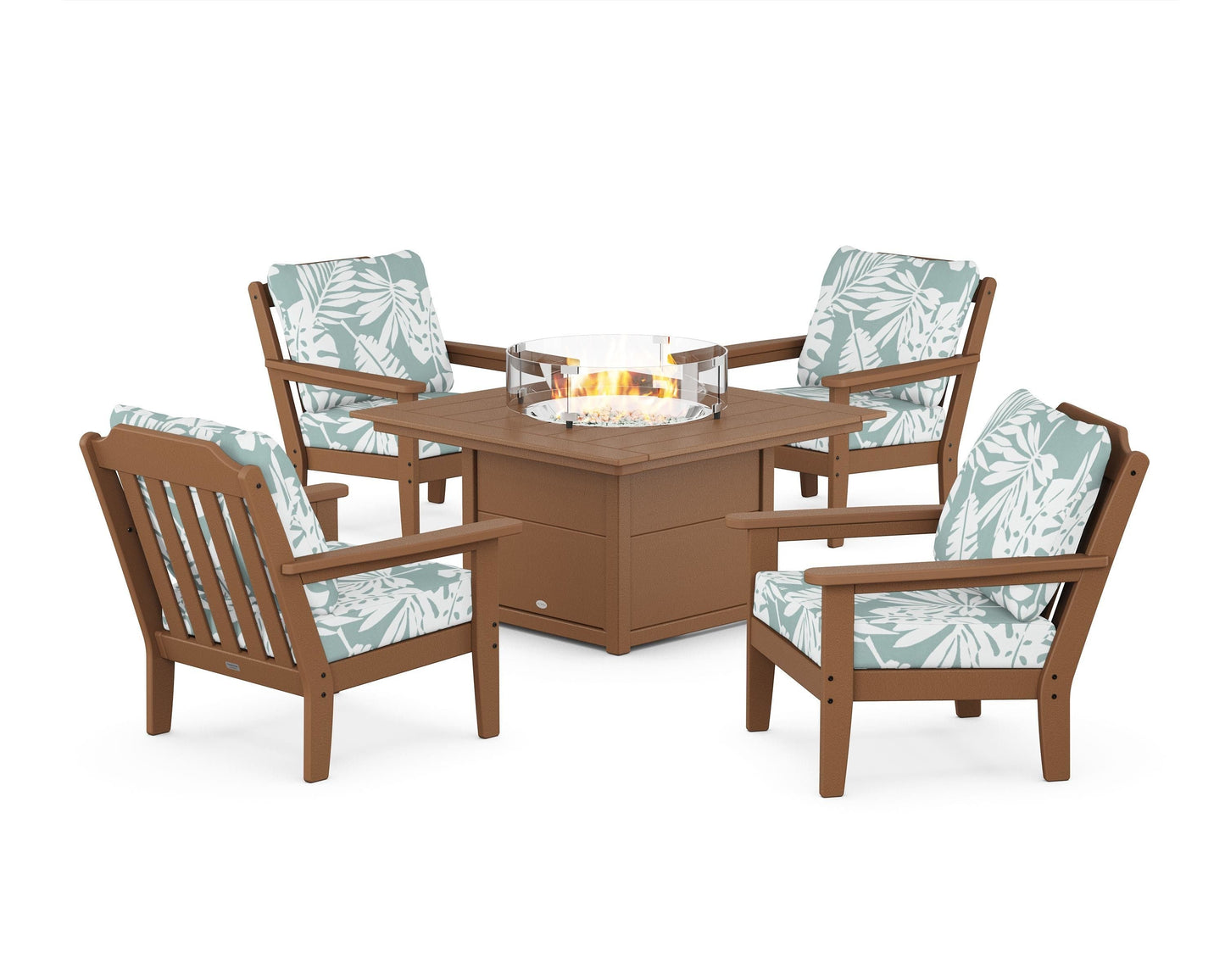 Cottage 5-Piece Deep Seating Set with Fire Pit Table