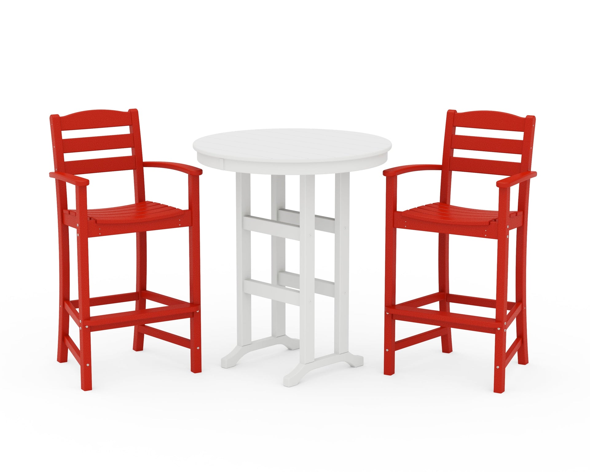 La Casa Café 3-Piece Round Farmhouse Bar Set