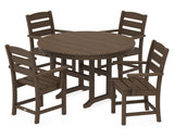 Lakeside 5-Piece Round Farmhouse Dining Set