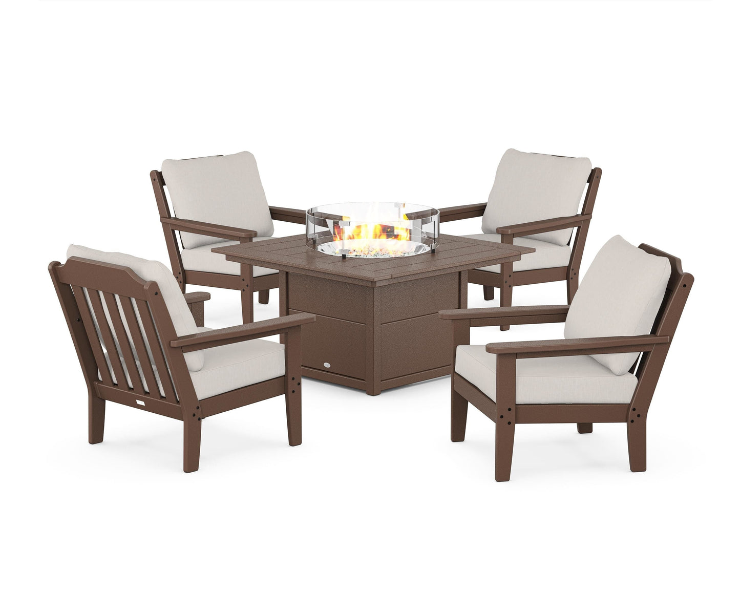 Cottage 5-Piece Deep Seating Set with Fire Pit Table