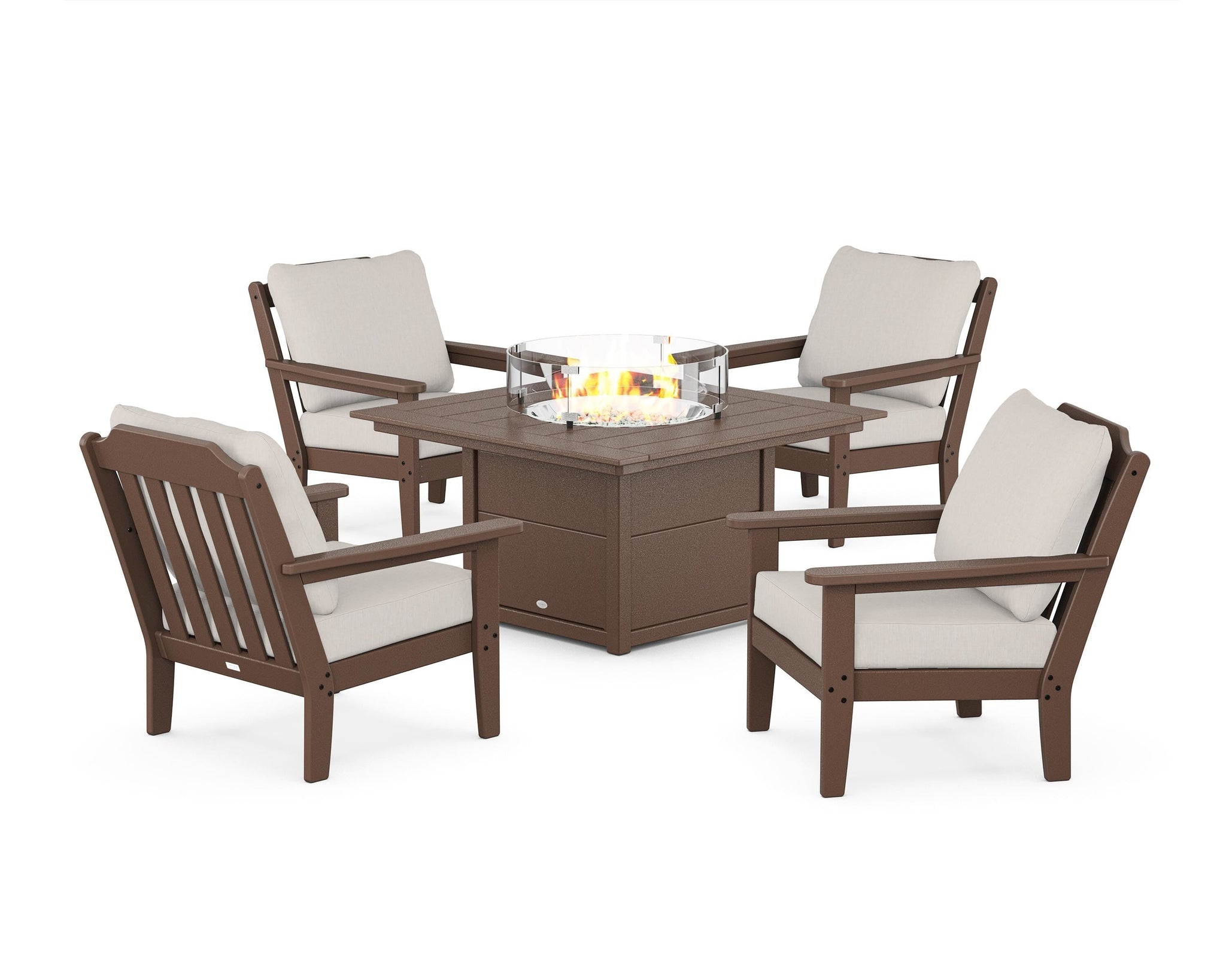 Cottage 5-Piece Deep Seating Set with Fire Pit Table
