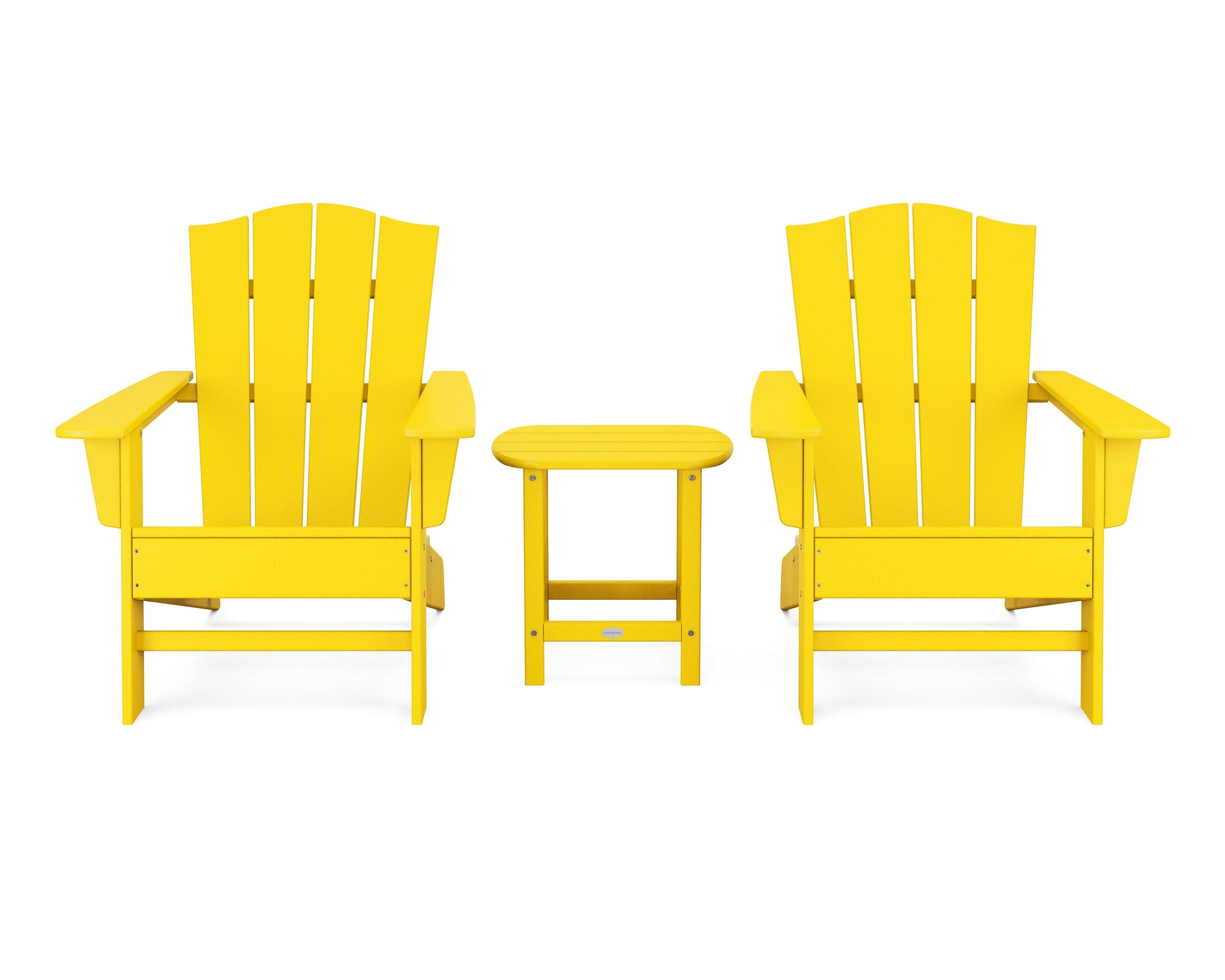 Wave 3-Piece Adirondack Chair Set with The Crest Chairs