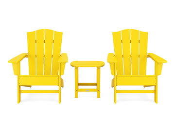 Wave 3-Piece Adirondack Chair Set with The Crest Chairs