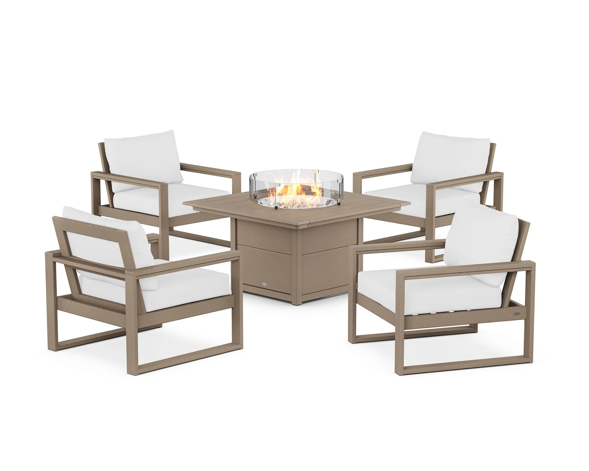 EDGE Sectional 5-Piece Deep Seating Set with Fire Pit Table