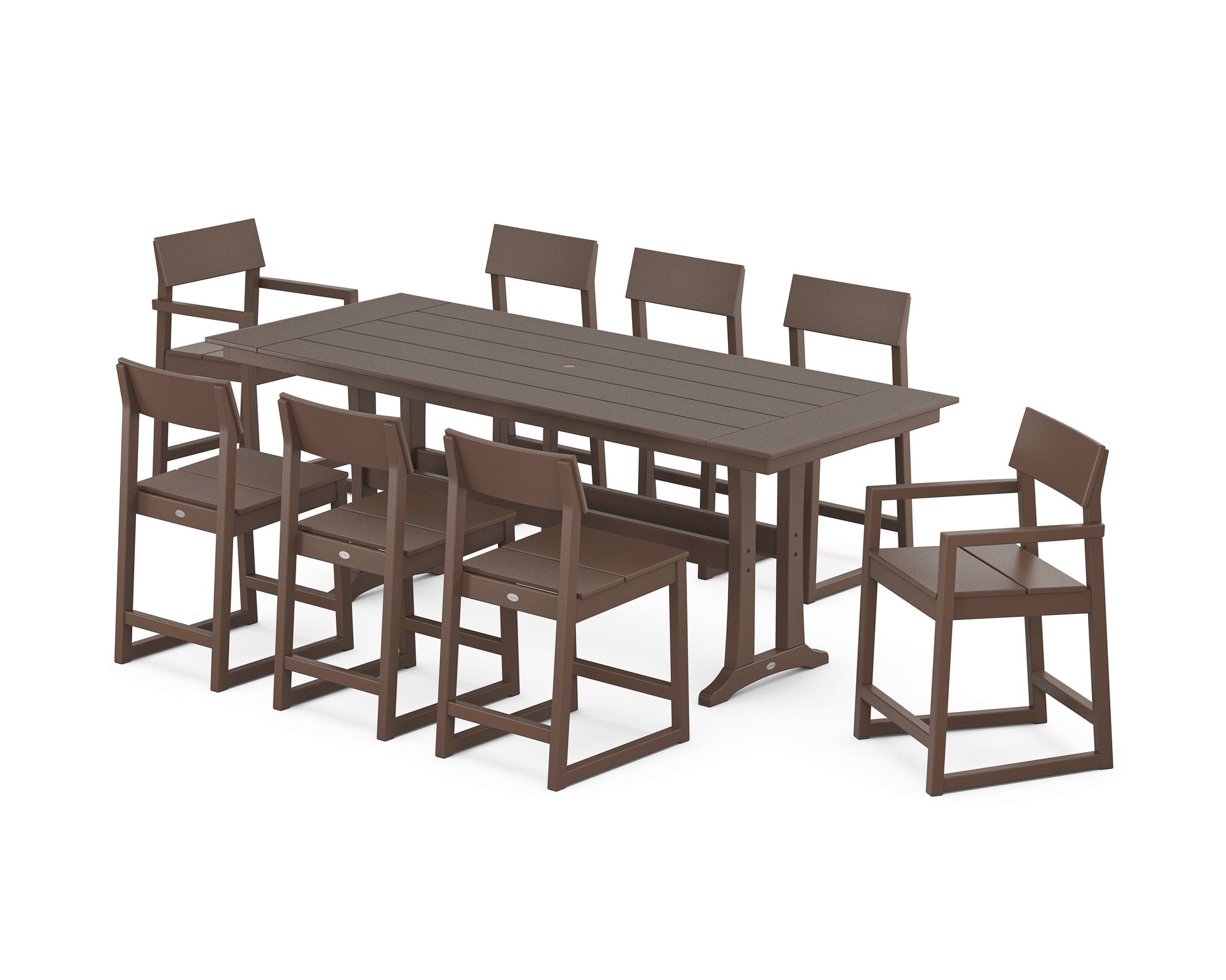 EDGE 9-Piece Farmhouse Counter Set with Trestle Legs