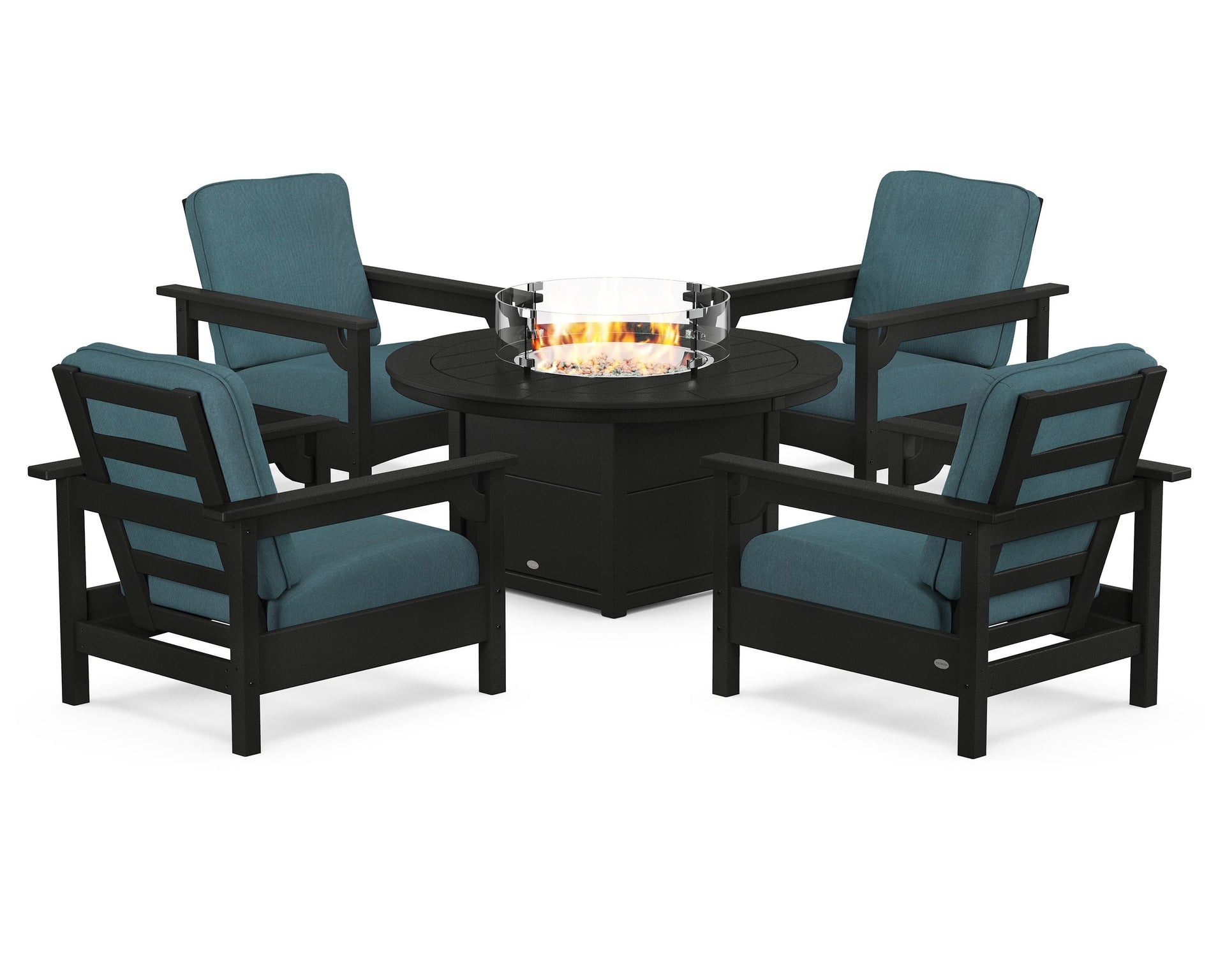 Club 5-Piece Conversation Set with Fire Pit Table