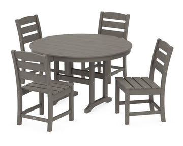 Lakeside 5-Piece Round Farmhouse Side Chair Dining Set