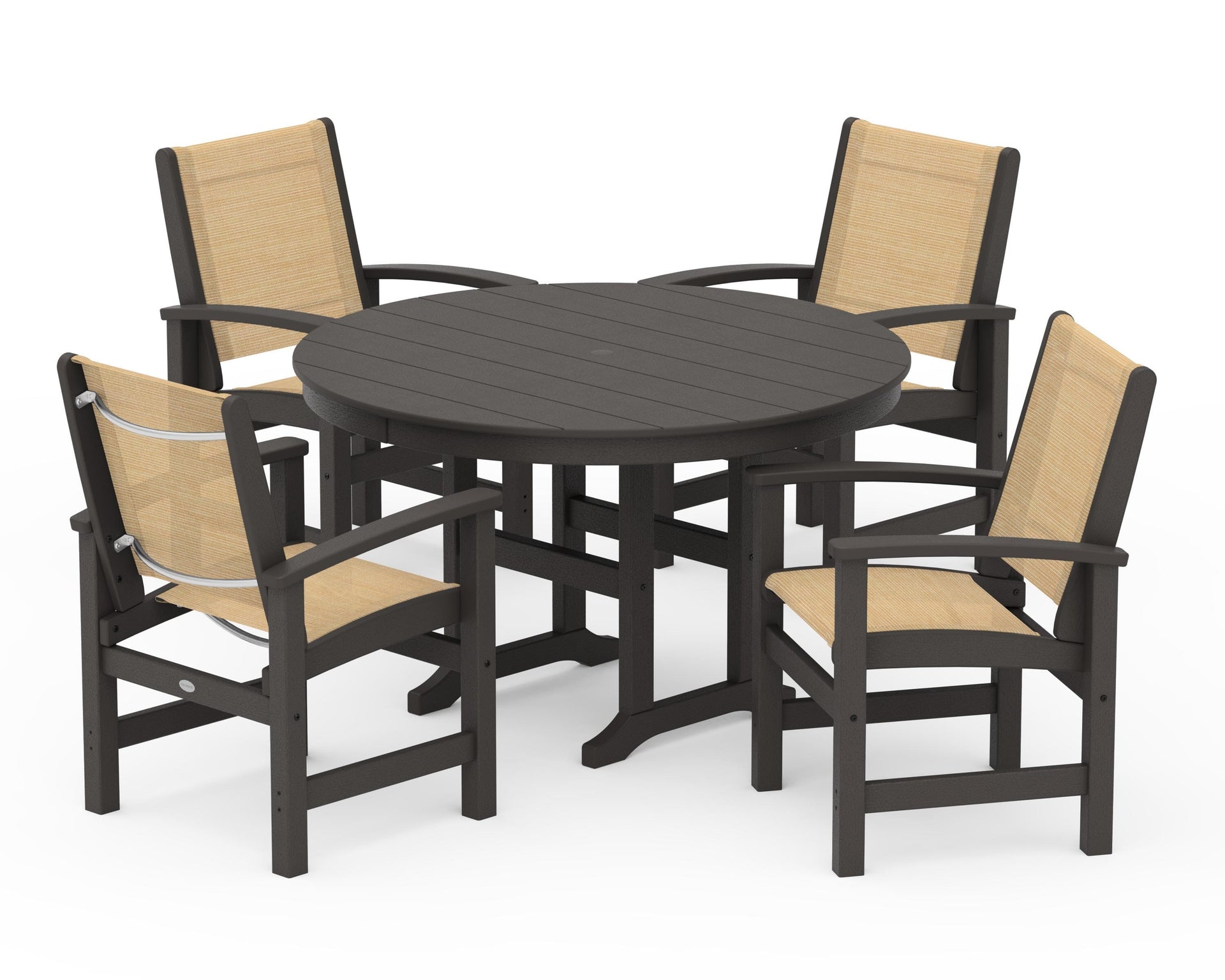 Coastal 5-Piece Round Farmhouse Dining Set