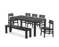 Modern Studio Plaza Chair 7-Piece Parsons Dining Set with Bench