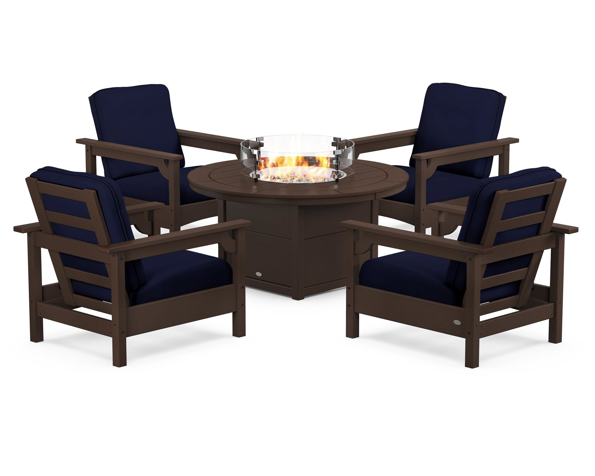 Club 5-Piece Conversation Set with Fire Pit Table