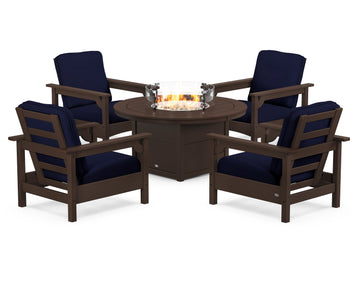 Club 5-Piece Conversation Set with Fire Pit Table