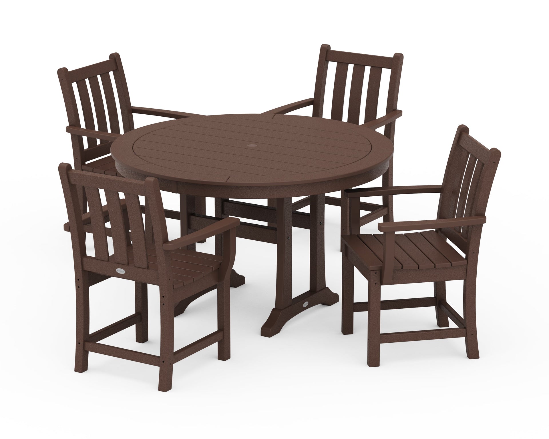 Traditional Garden 5-Piece Round Dining Set with Trestle Legs