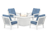 Vineyard 5-Piece Conversation Set with Fire Pit Table