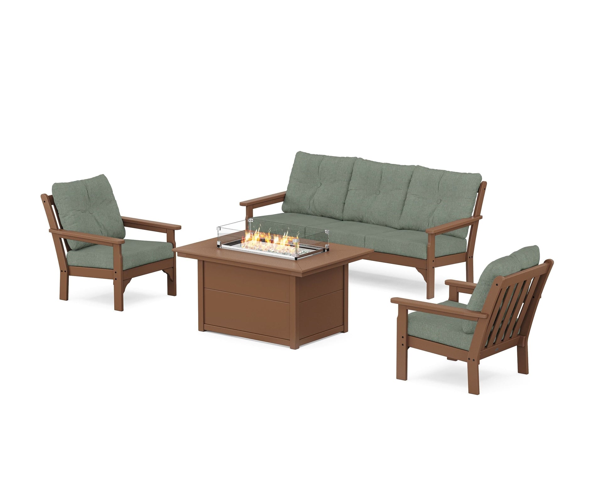 Vineyard Deep Seating Fire Pit Table Set