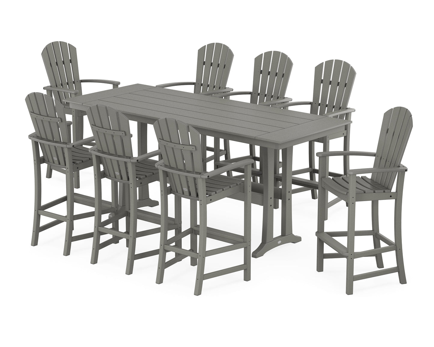 Palm Coast 9-Piece Farmhouse Bar Set with Trestle Legs