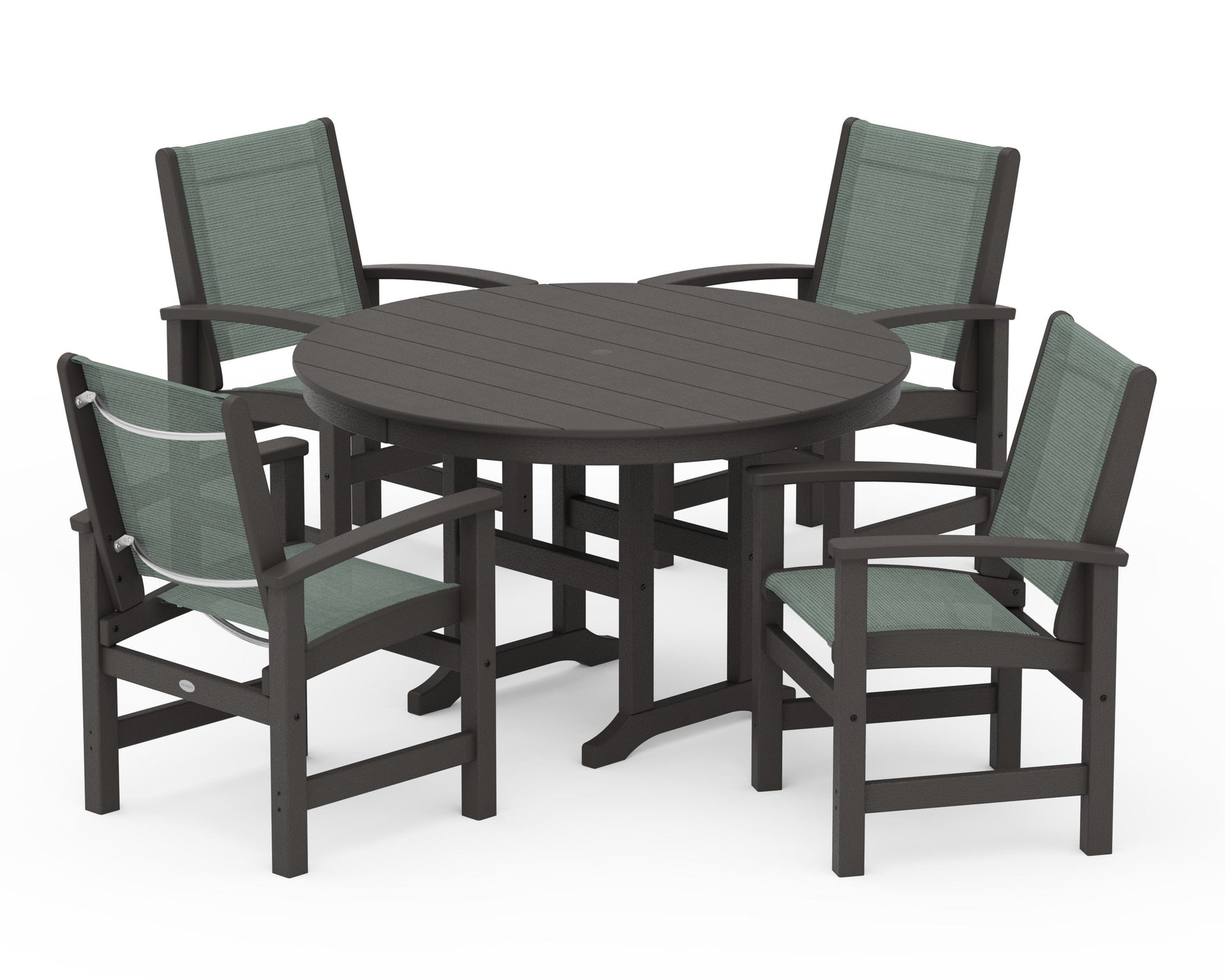 Coastal 5-Piece Round Farmhouse Dining Set