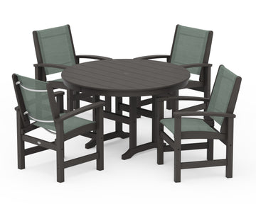 Coastal 5-Piece Round Farmhouse Dining Set