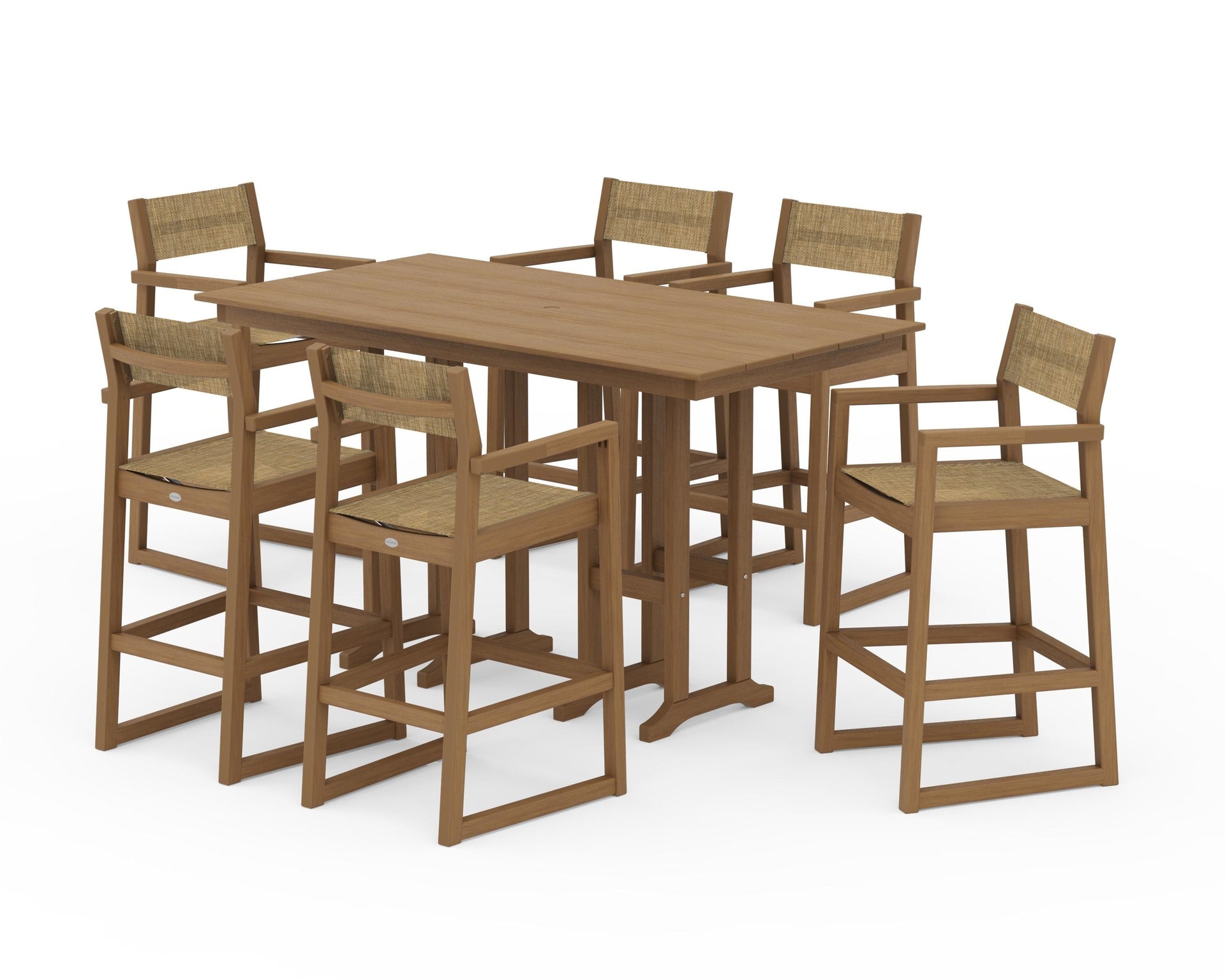 EDGE Sling Arm Chair 7-Piece Farmhouse Bar Set