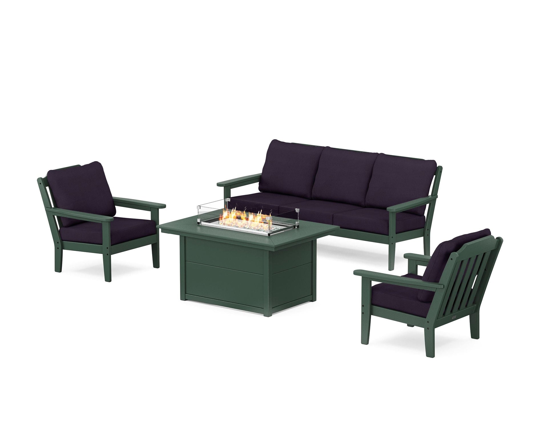 Cottage Deep Seating Fire Pit Table Set