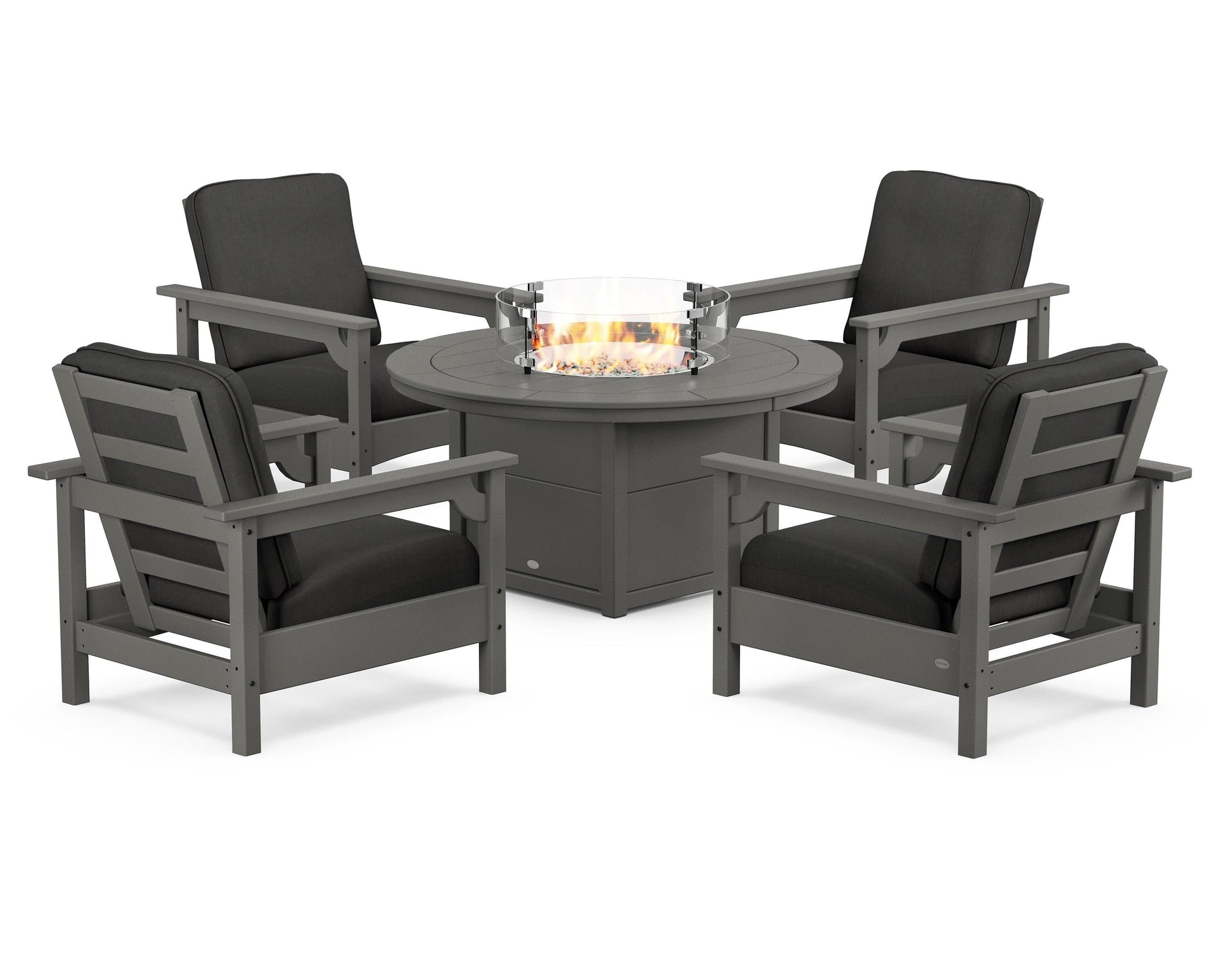 Club 5-Piece Conversation Set with Fire Pit Table