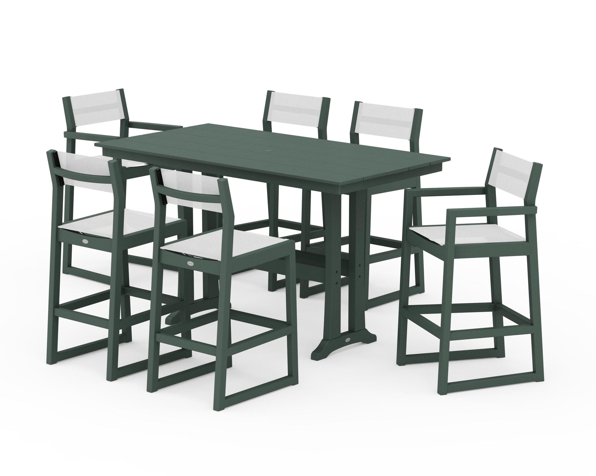 EDGE Sling 7-Piece Farmhouse Bar Set with Trestle Legs