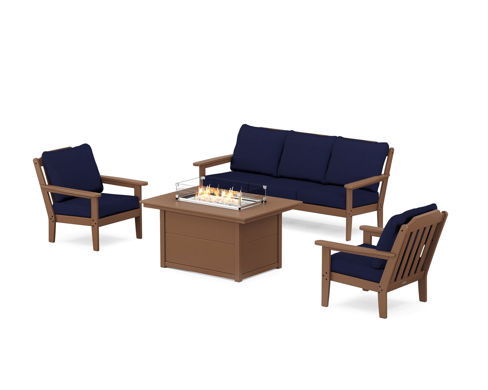 Cottage Deep Seating Fire Pit Table Set