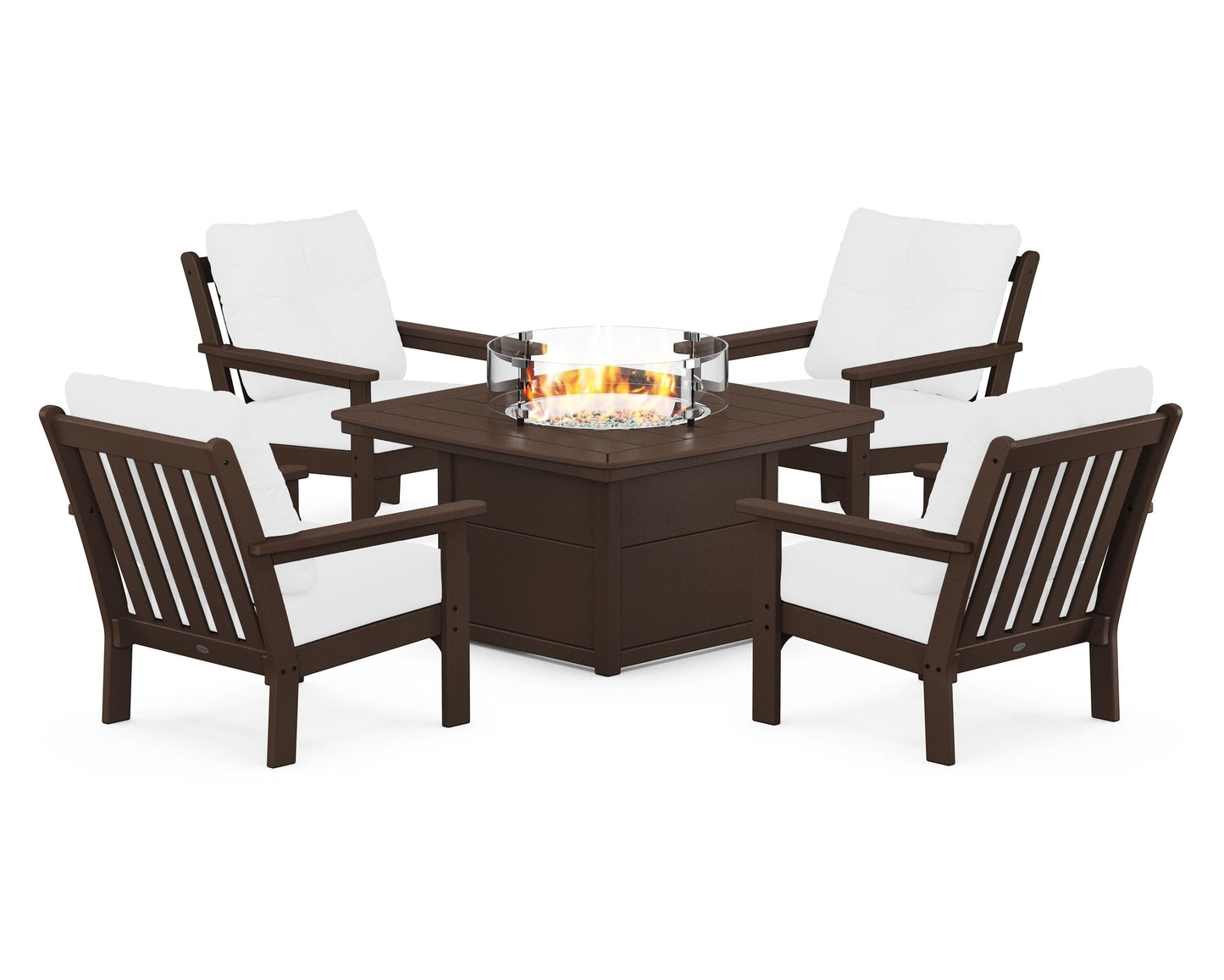 Vineyard 5-Piece Conversation Set with Fire Pit Table