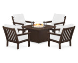 Vineyard 5-Piece Conversation Set with Fire Pit Table
